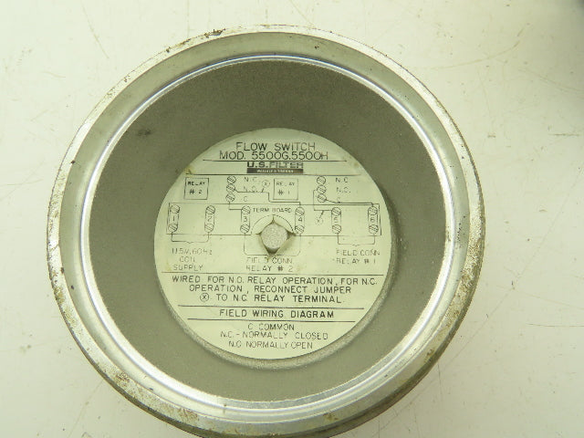 US Filter 5500G Flow Switch 120V 10A Nitrogen Gauge Cu Ft/Min