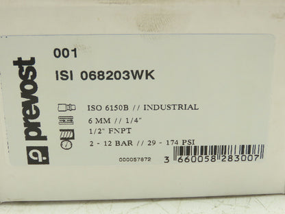 Prevost ISI 068203WK Compressed Air Manifold 1/2" FNPT Coupler Drain 1/4"