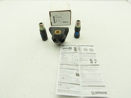 Prevost ISI 068203WK Compressed Air Manifold 1/2" FNPT Coupler Drain 1/4"