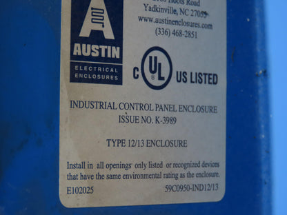 Austin K-3989 Pushbutton Control Station 12"H 4"W 4"D Enclosure 8 Holes