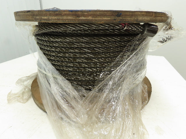 1/2"x 255' Steel Wire Rope Crane Hoist Winch Lifting Cable 6x37 WC