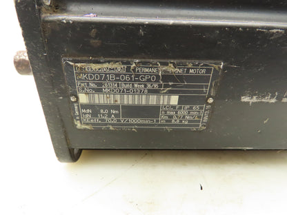 Indramat MKD071B-061-GP0 Permanent Magnet Motor Servo 8Nm 6000RPM Rexroth