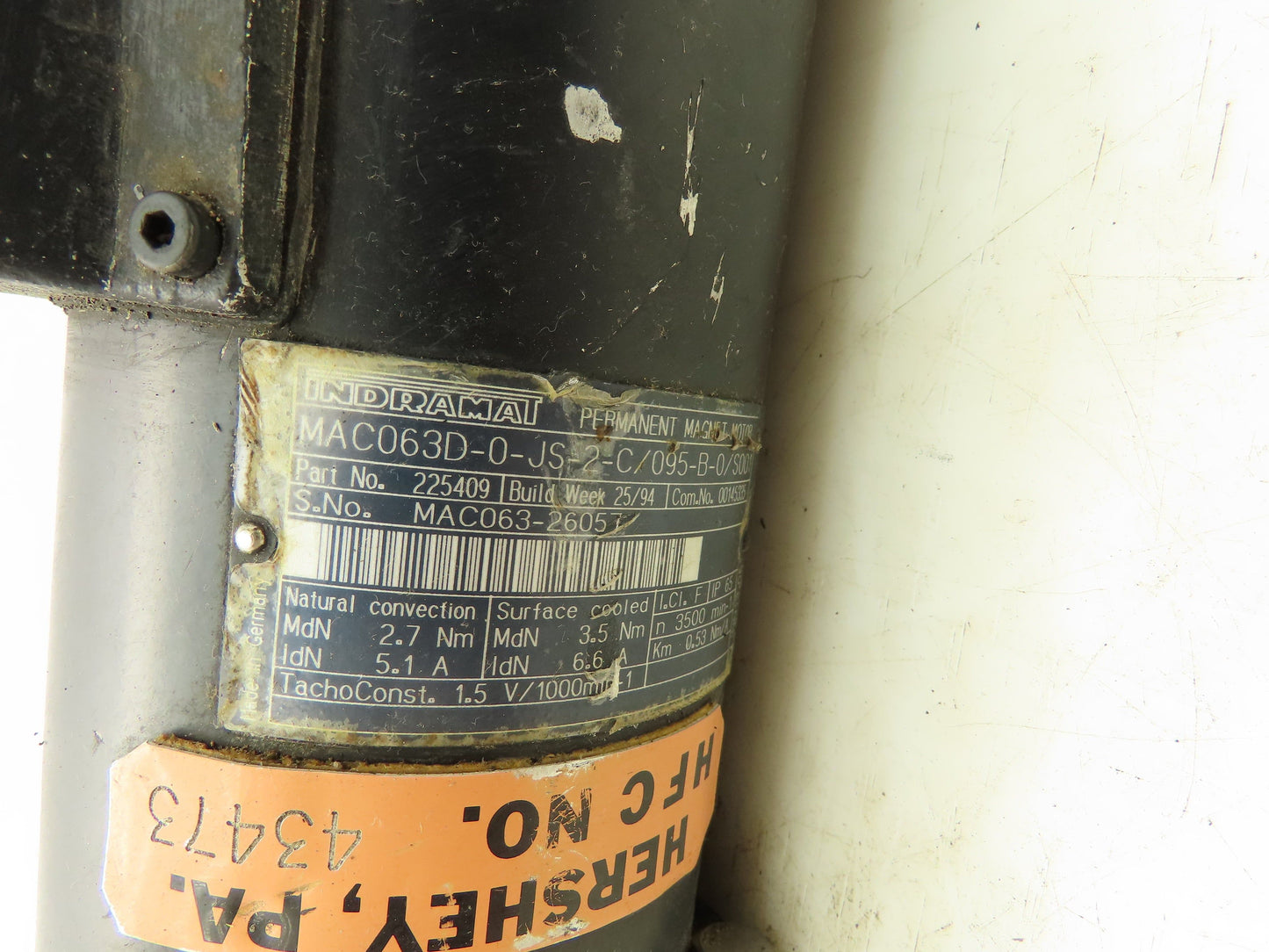 Indramat MAC063D-0-JS-2-C/095-B-0/S001 Permanent Magnet Motor Servo 10:1 Gearbox