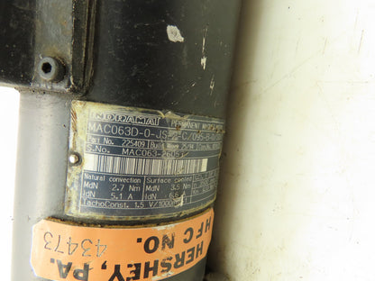 Indramat MAC063D-0-JS-2-C/095-B-0/S001 Permanent Magnet Motor Servo 10:1 Gearbox