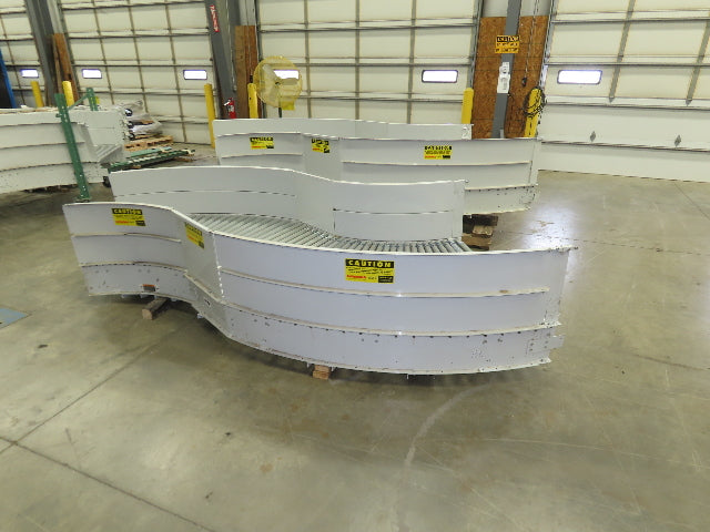48"x 13' Powered Roller Conveyor Modular S-Curve RL 130VDC O-Ring Belt Drive