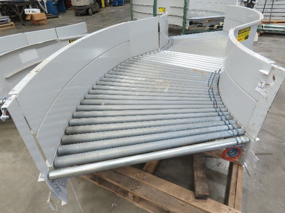 48"x 13' Powered Roller Conveyor Modular S-Curve RL 130VDC O-Ring Belt Drive