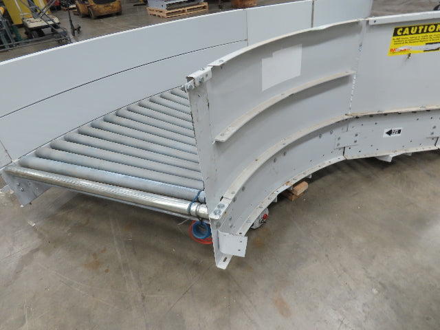 48"x 13' Powered Roller Conveyor Modular S-Curve RL 130VDC O-Ring Belt Drive