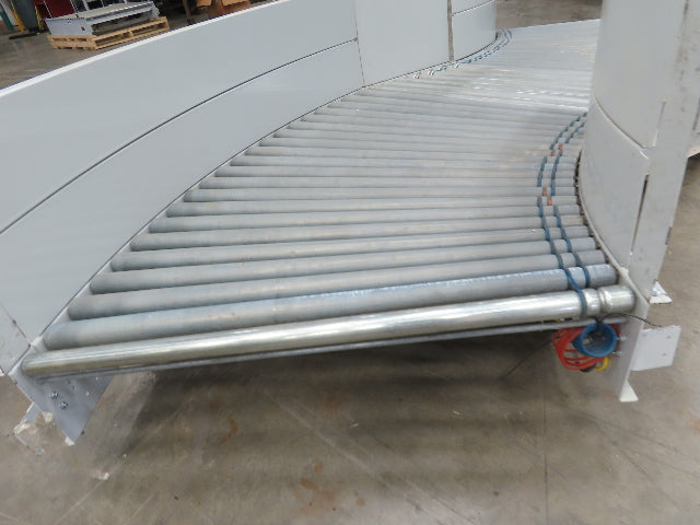48"x 13' Powered Roller Conveyor Modular S-Curve RL 130VDC O-Ring Belt Drive