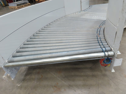 48"x 13' Powered Roller Conveyor Modular S-Curve RL 130VDC O-Ring Belt Drive
