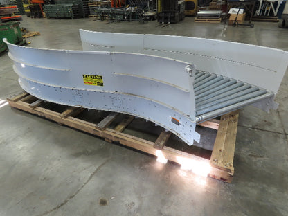 Roach 48"x 13' Powered Roller Conveyor S-Curve LR 130VDC O-Ring Belt Drive