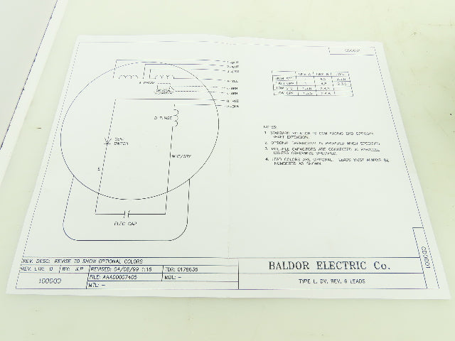 Baldor VL3509 35C13-180 Electric Motor 1Hp 1Ph 115/230V 3450RPM 56C TEFC