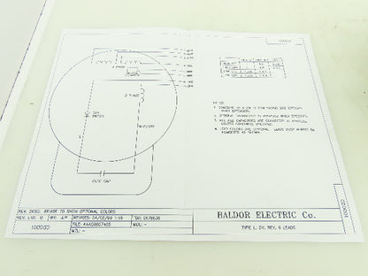 Baldor VL3509 35C13-180 Electric Motor 1Hp 1Ph 115/230V 3450RPM 56C TEFC