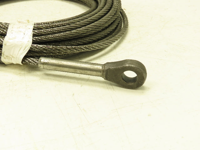 7/16"x 79' Steel Wire Rope Lifting Cable Swage Eyelet End 6x37 WC 4000 Lb WLL