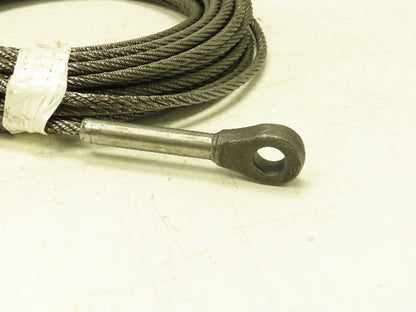 7/16"x 79' Steel Wire Rope Lifting Cable Swage Eyelet End 6x37 WC 4000 Lb WLL