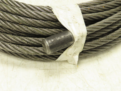 7/16"x 79' Steel Wire Rope Lifting Cable Swage Eyelet End 6x37 WC 4000 Lb WLL