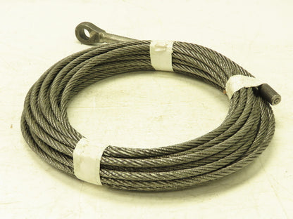 7/16"x 79' Steel Wire Rope Lifting Cable Swage Eyelet End 6x37 WC 4000 Lb WLL