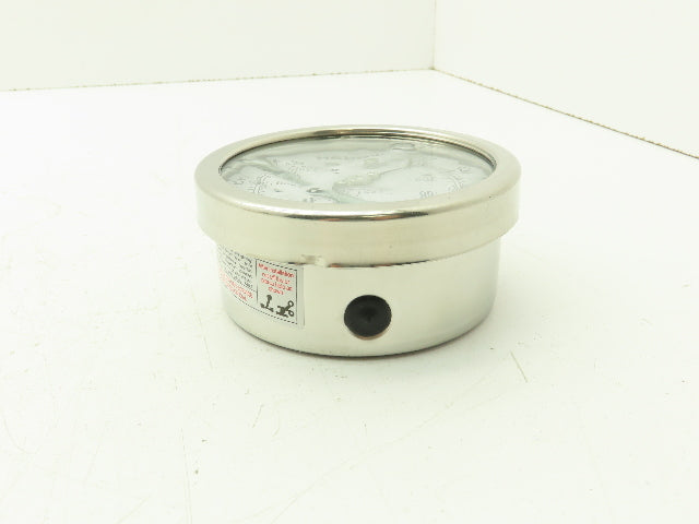 Marsh H20754P Stainless Steel Internal Gauge 0 to 200 PSI 1/4" NPT