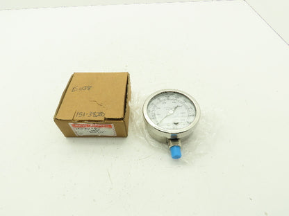 Marsh H20754P Stainless Steel Internal Gauge 0 to 200 PSI 1/4" NPT