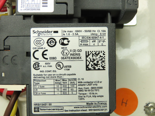Schneider Electric LE1D097D62 Instakits Combination Motor Starter 1HP 480V 3Ph