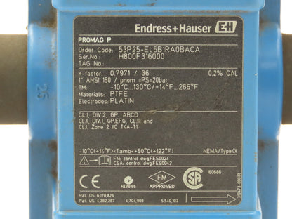 Endress Hauser 53P25-EL5B1RA0BACA Promag 53 P Flowmeter 85-260VAC 15VA/W Type 4X