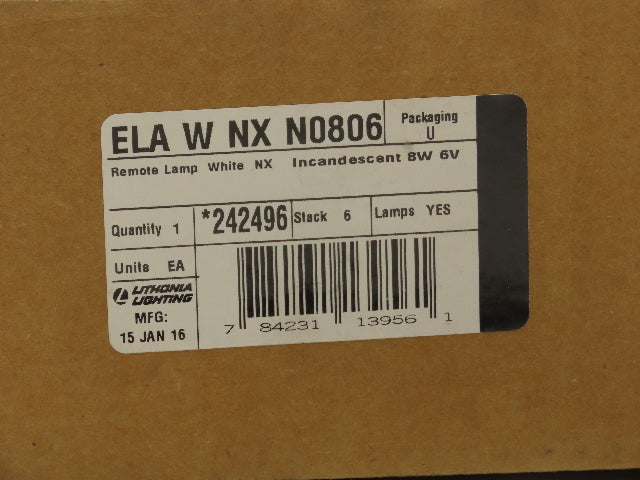 Lithonia Lighting ELA W NX N0806 Remote Head Emergency Light Incandescent 8W 6V