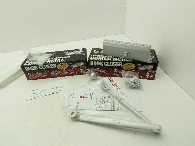 Tell Manufacturing 600 Series Door Closer Size 1-4 Adjustable Aluminum Lot of 2