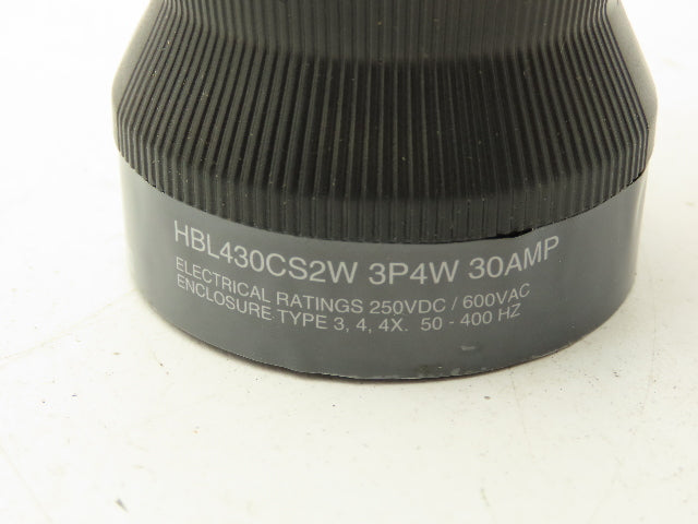 Hubbell HBL430CS2W HBL Insulgrip Pin Sleeve Receptacle 3P 4W 30A Plug 600VAC