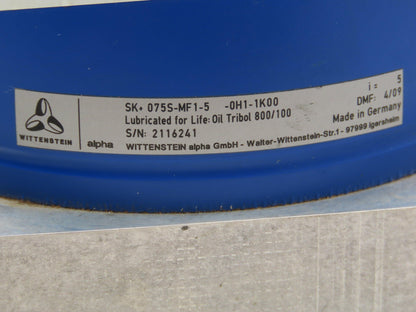 Wittenstein SK 075S-MF1-5-0H1-1K00 Planetary Gearbox 5:1 Reducer Right Angle