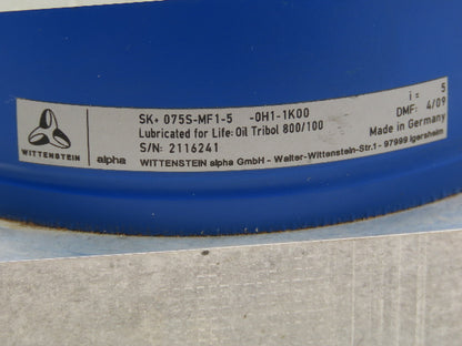 Wittenstein SK 075S-MF1-5-0H1-1K00 Planetary Gearbox 5:1 Reducer Right Angle