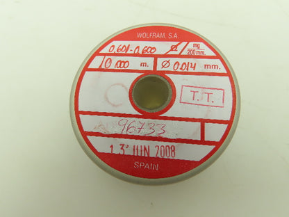 Wolfram Tungsten Filament Wire 0.014mm 0.6 ohms 10 Meters Per Roll