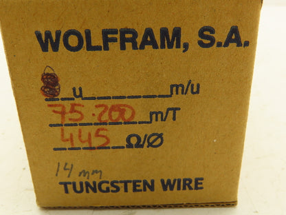 Wolfram Tungsten Filament Wire 0.014mm 0.588-0.602 ohms 9.8 Meters Per Roll