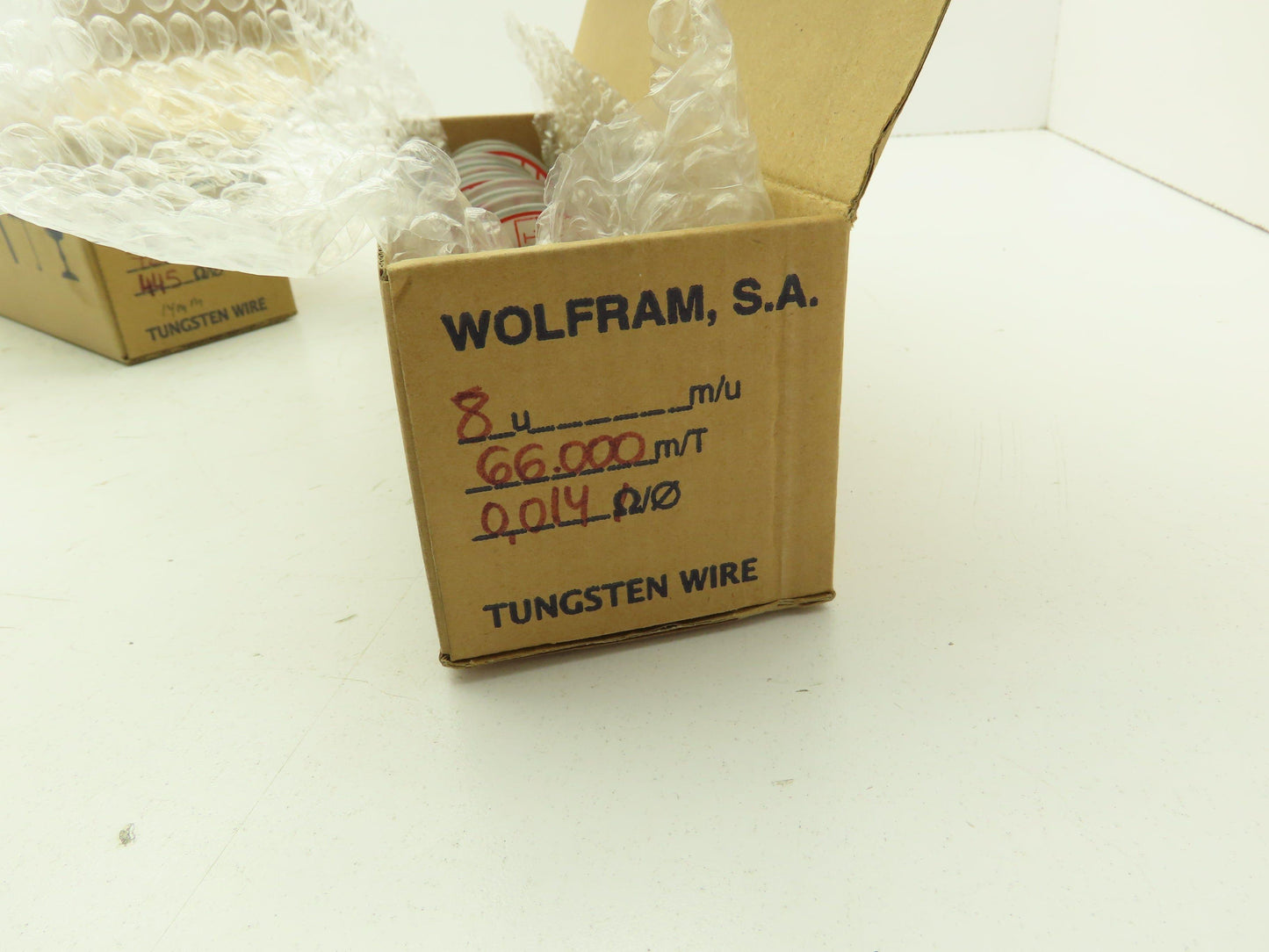 Wolfram Tungsten Filament Wire 0.014mm 0.58-0.607 ohms 86 Meters Lot of 12