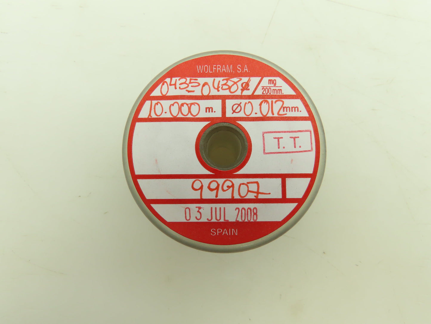 Wolfram Tungsten Filament Wire 0.012mm 0.42-0.435 ohms 10 Meters Per Roll