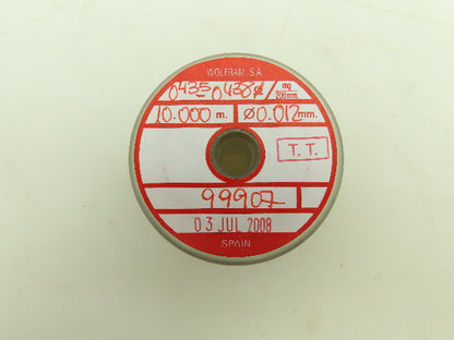 Wolfram Tungsten Filament Wire 0.012mm 0.42-0.435 ohms 10 Meters Per Roll