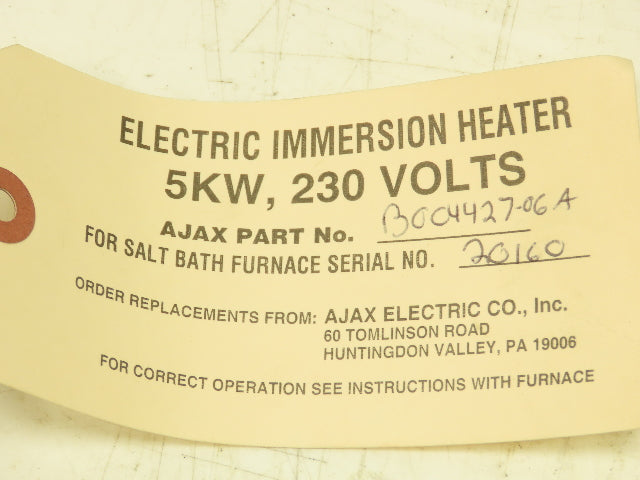 Ajax Over-the-Side Tank Immersion Heater Element 5kW 5000W 230V 3PH 31.5"