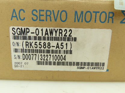 Yaskawa SGMP-01AWYR22 Motoman AC Servo Motor 200V 100W 3000 RPM SK6