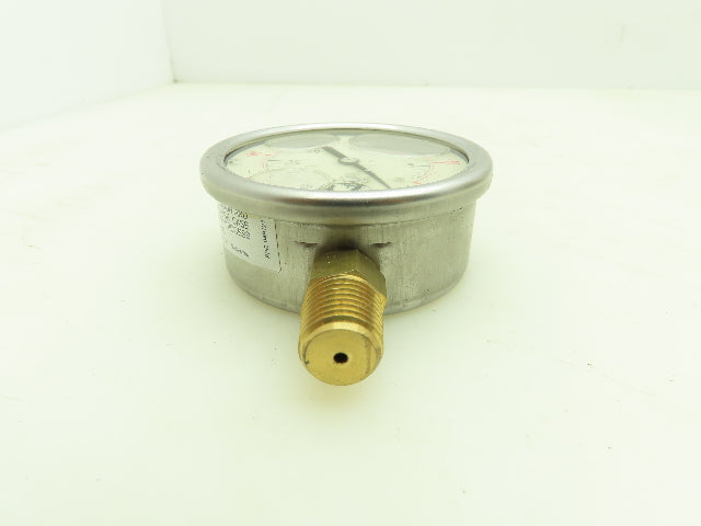 Air Tech LF25S-1 Vacuum Pressure Gauge 30inHg 2-1/2" Oil Filled 1/4" Lot of 5