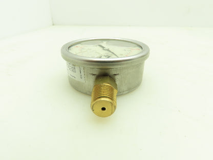 Air Tech LF25S-1 Vacuum Pressure Gauge 30inHg 2-1/2" Oil Filled 1/4" Lot of 5