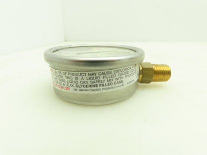 Air Tech LF25S-1 Vacuum Pressure Gauge 30inHg 2-1/2" Oil Filled 1/4" Lot of 5