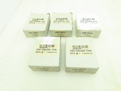 Air Tech LF25S-1 Vacuum Pressure Gauge 30inHg 2-1/2" Oil Filled 1/4" Lot of 5