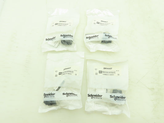 Telemecanique ZB5AW37 Illuminated Push Button White Lens Flush Mount Lot of 4