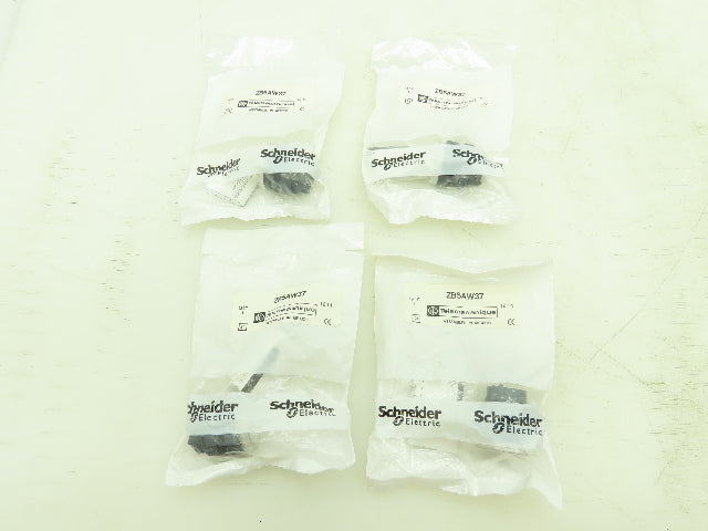 Telemecanique ZB5AW37 Illuminated Push Button White Lens Flush Mount Lot of 4