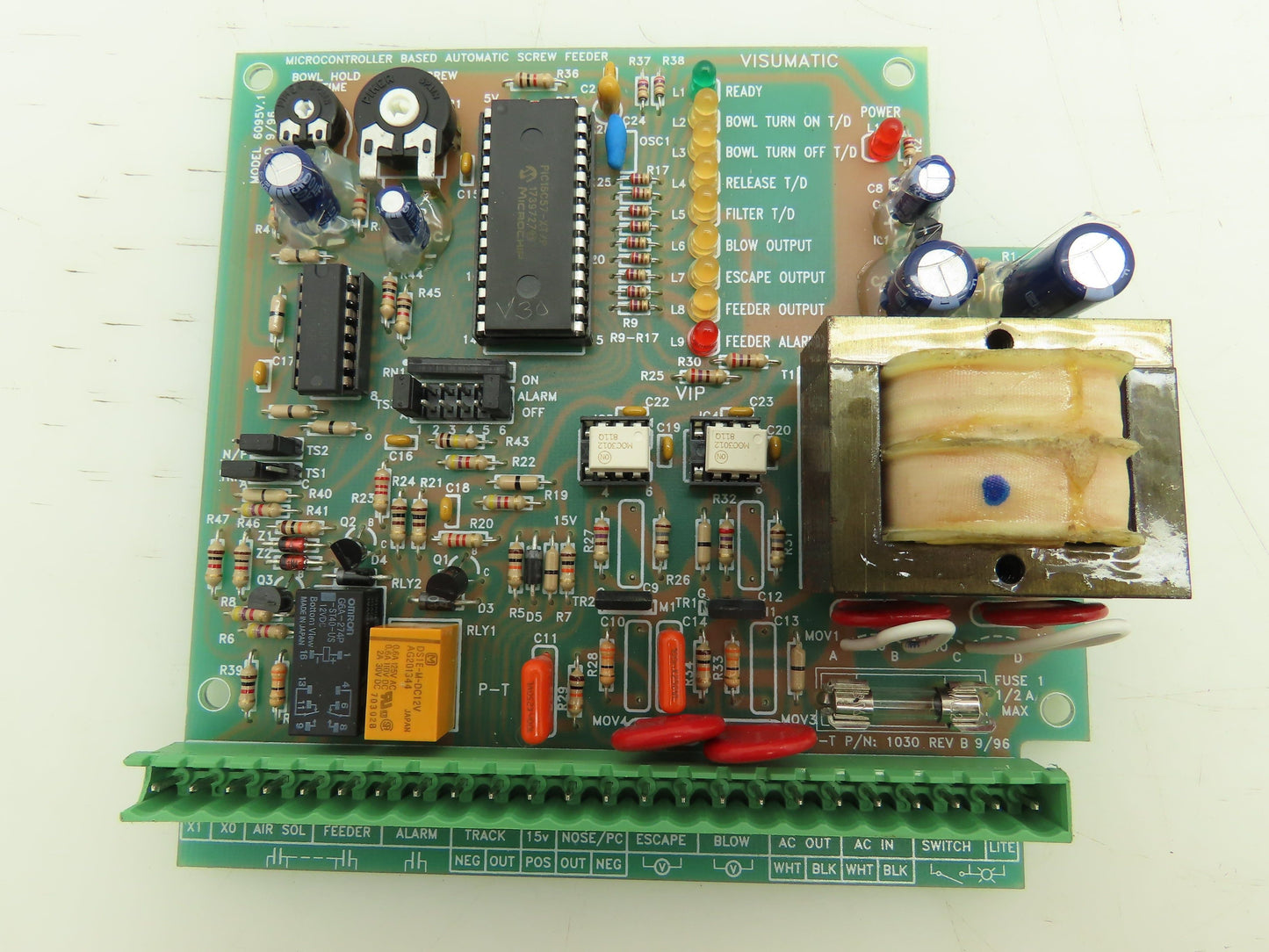 Visumatic 6095V.1 Microcontroller Based Automatic Screw Feeder Circuit Board