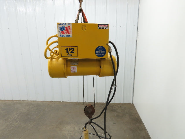 David Round M55W-1-40-17 1/2Ton 1000lb Electric Cable Hoist 40' Lift 17' FPM 3Ph