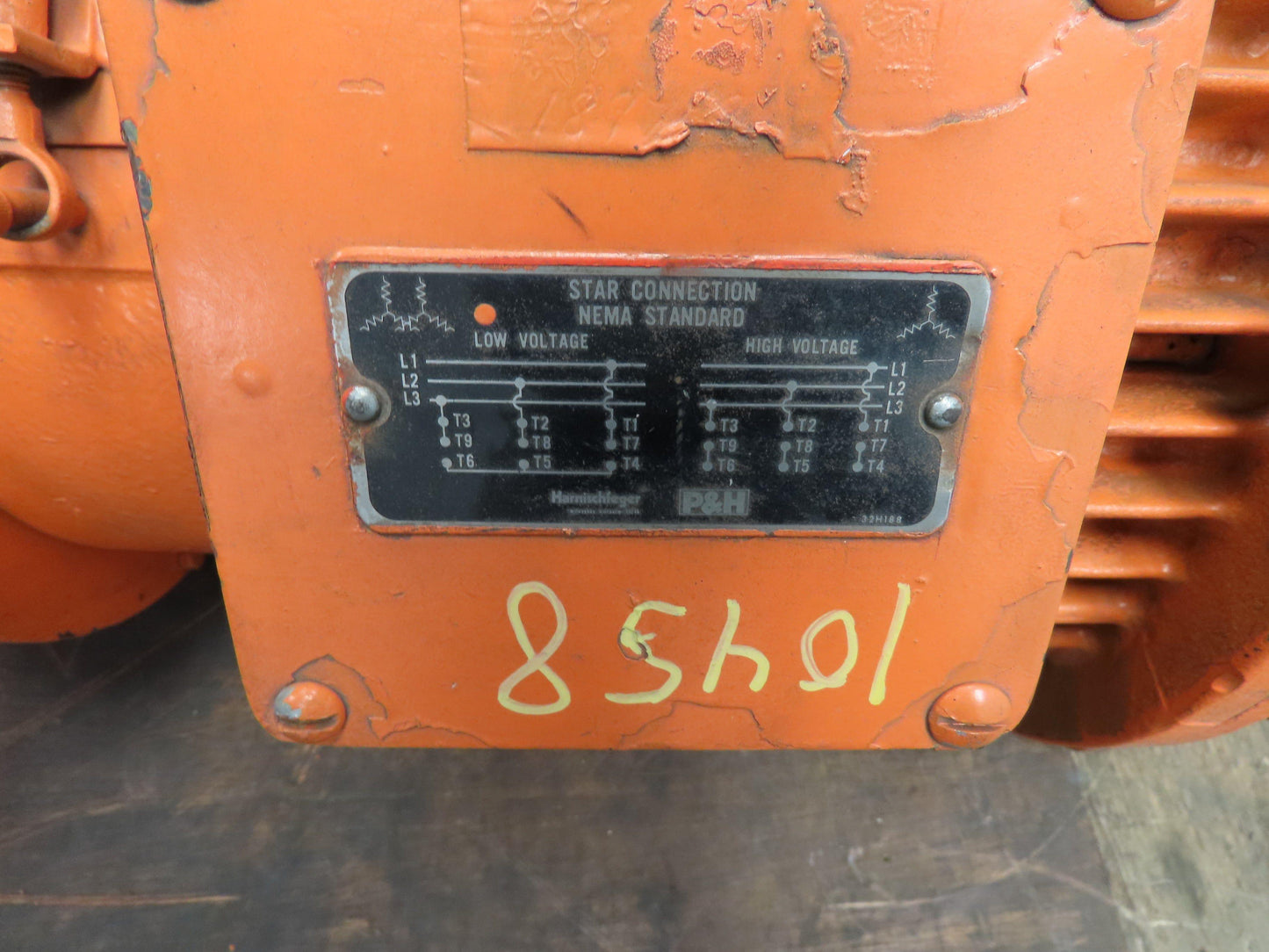 P&H HEWH-256X Wound Rotor Crane Duty AC Brake Motor 10Hp 1730 RPM 230/460V 3PH