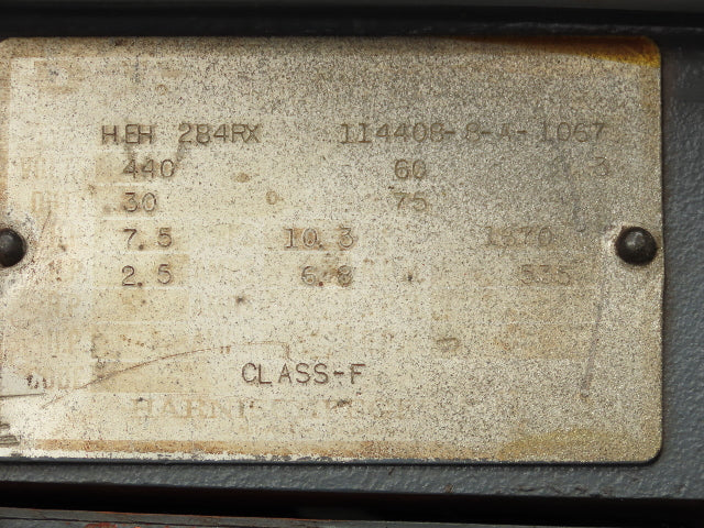 P&H Squirrel Cage Crane Duty AC Motor 2-Speed 7.5/2.5Hp 1670/535 RPM 460V 284RX