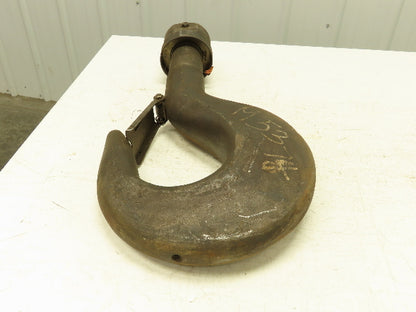 Steel 20 Ton Crane Hoist Lifting Hook Threaded Shank w/Latch