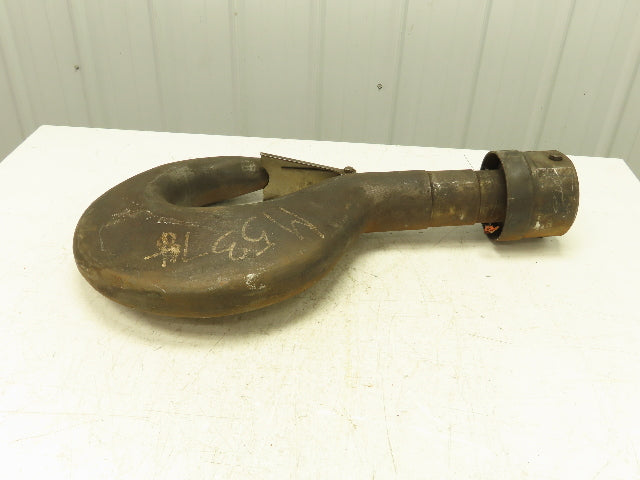 Steel 20 Ton Crane Hoist Lifting Hook Threaded Shank w/Latch