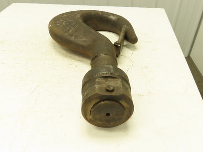 Steel 20 Ton Crane Hoist Lifting Hook Threaded Shank w/Latch