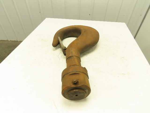 Steel 20 Ton Crane Hoist Lifting Hook Threaded Shank w/Latch